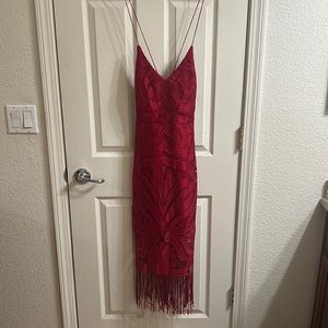 Beautiful red lace up back dress